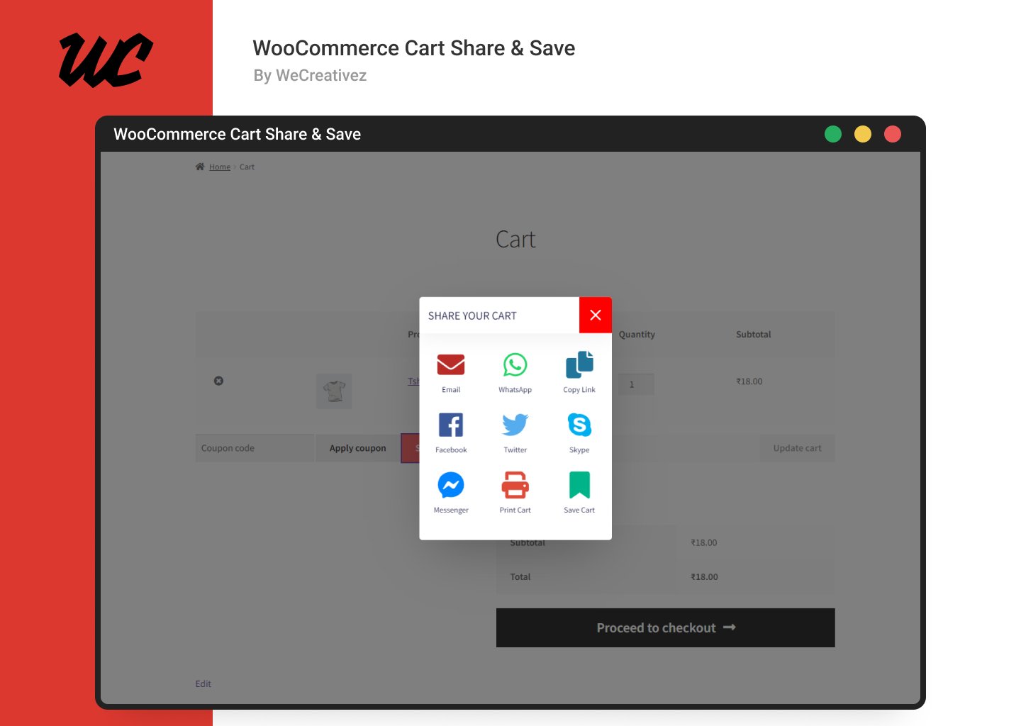 WooCommerce Cart Share and Save - Screenshot 1