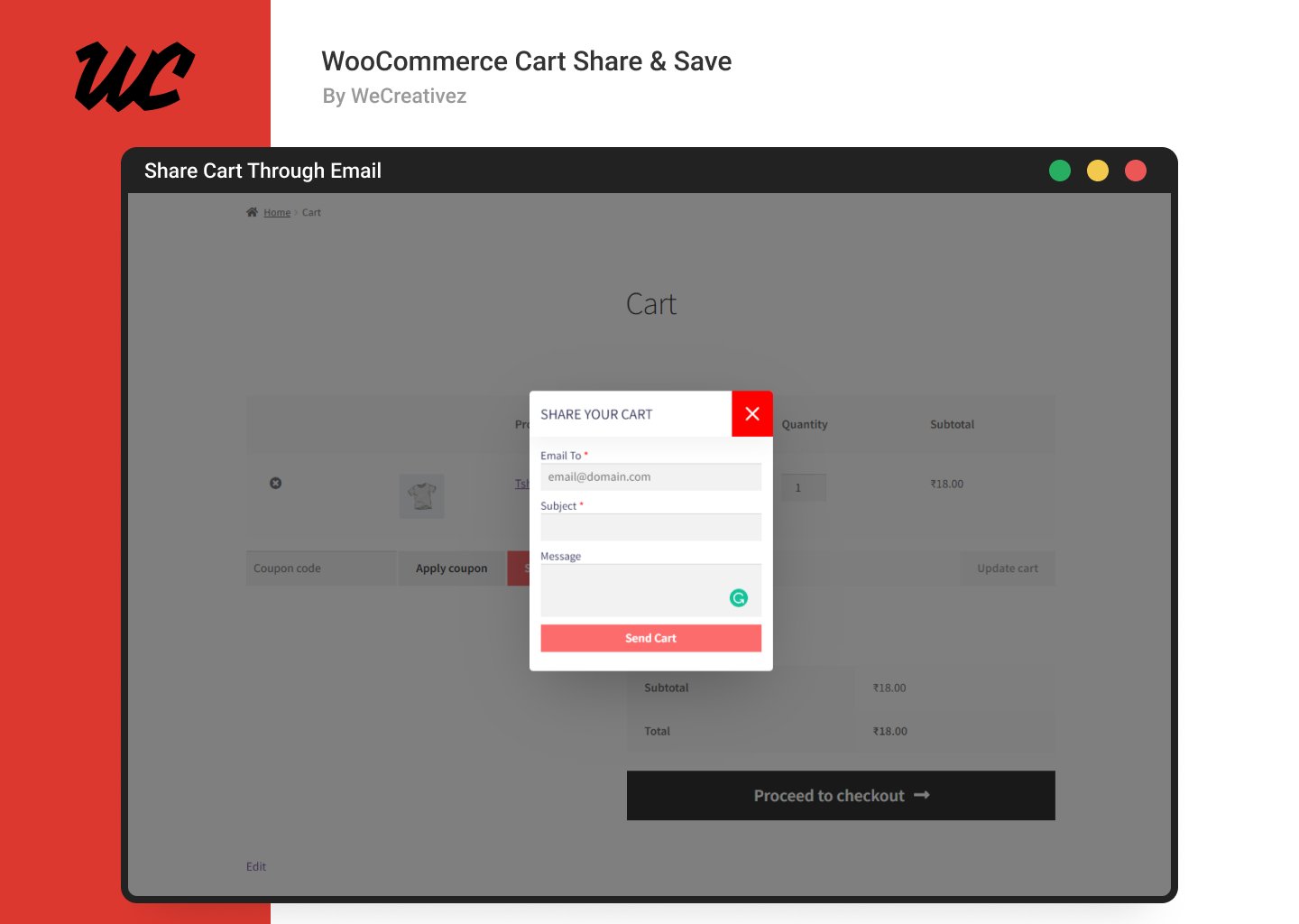 WooCommerce Cart Share and Save - Screenshot 2