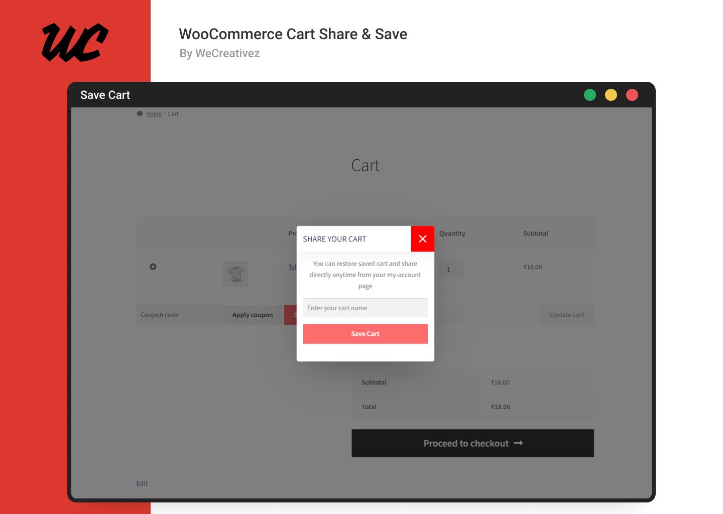 WooCommerce Cart Share and Save - Screenshot 3