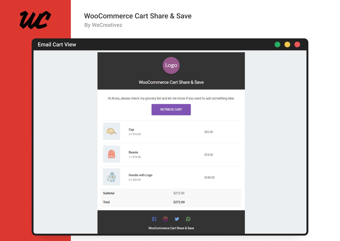 WooCommerce Cart Share and Save - Screenshot 4